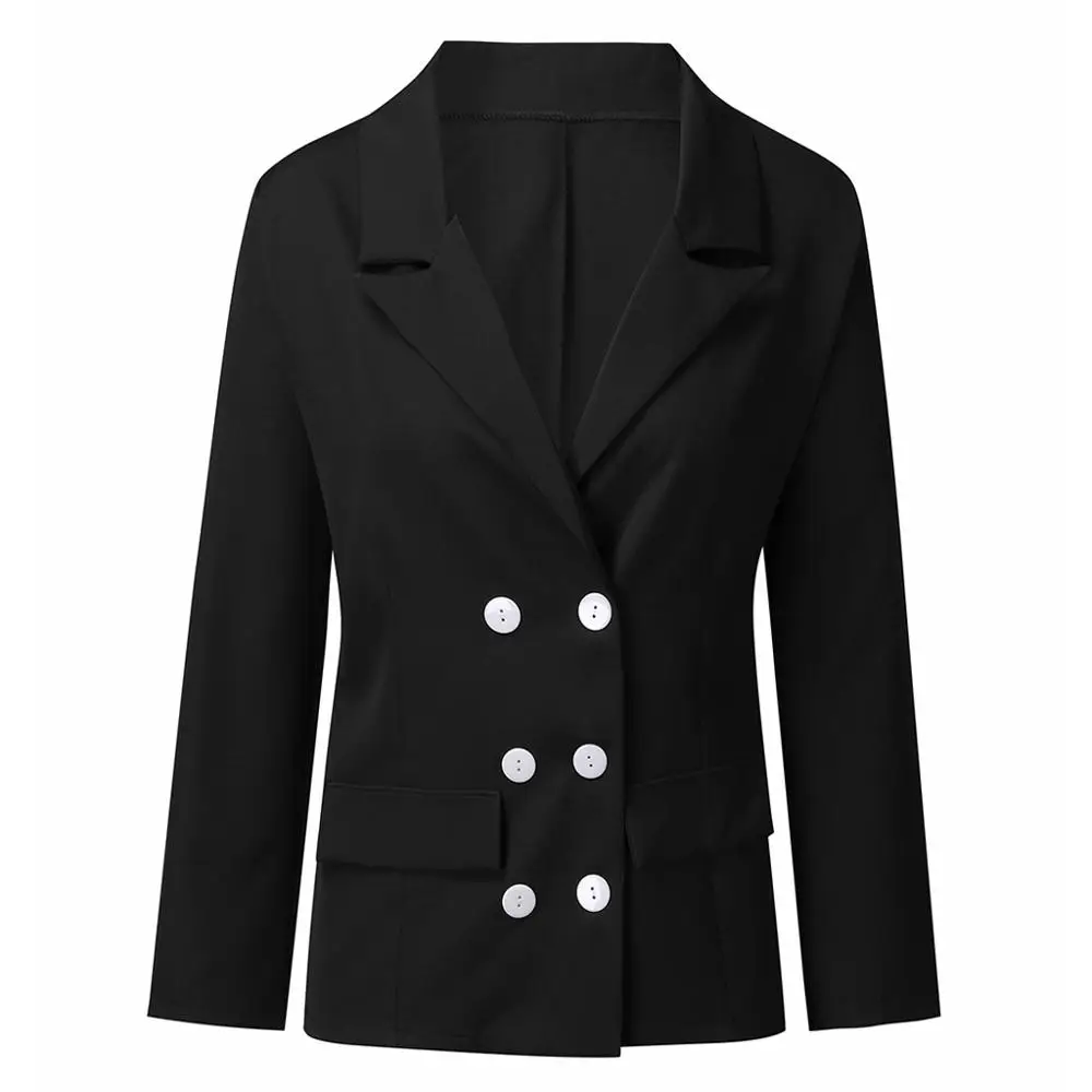 

Autumn Blazer Feminino Casual Long Sleeve Double Breasted Blazers Jackets