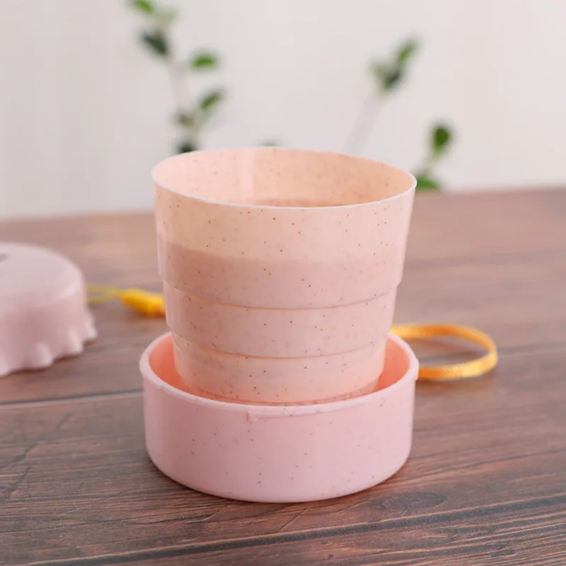 Портативные складные чашки для кофе и чая из пшеничной соломы с крышкой|Чашки