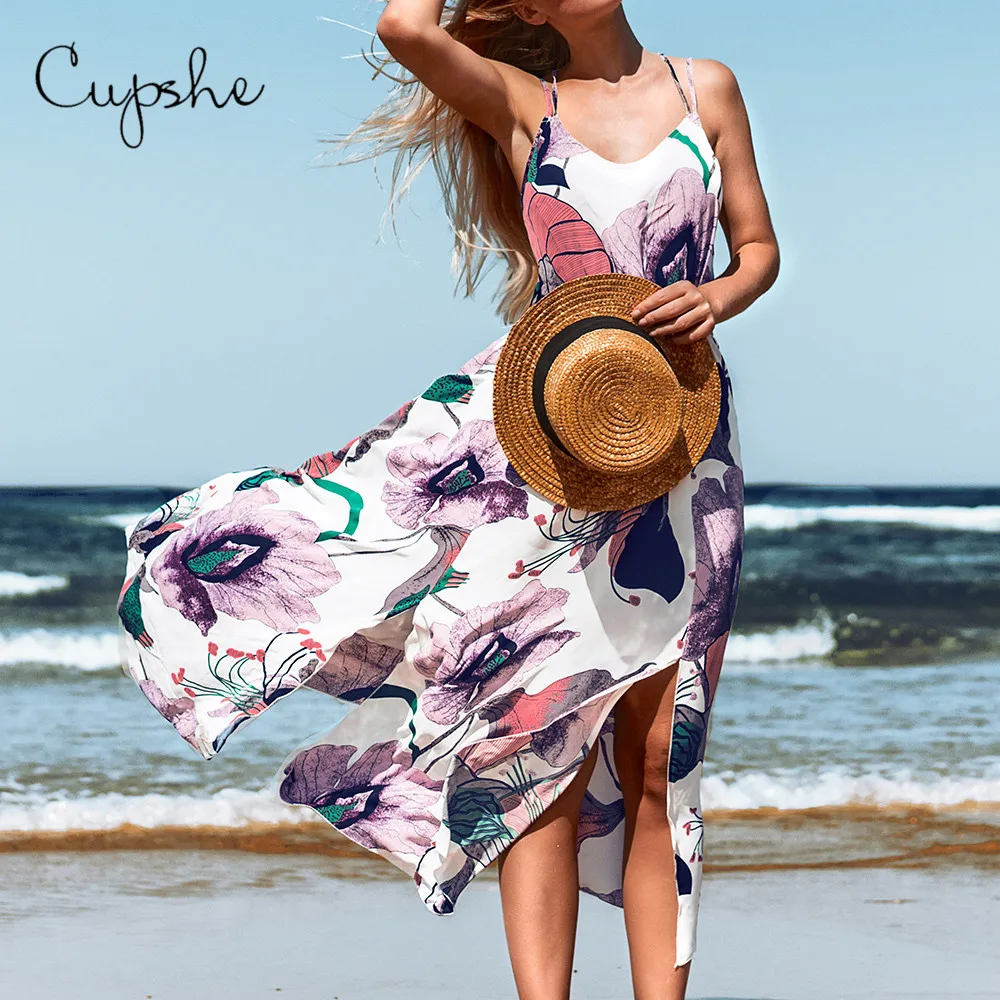 CUPSHE женское длинное платье миди с цветочным принтом и v-образным вырезом новинка