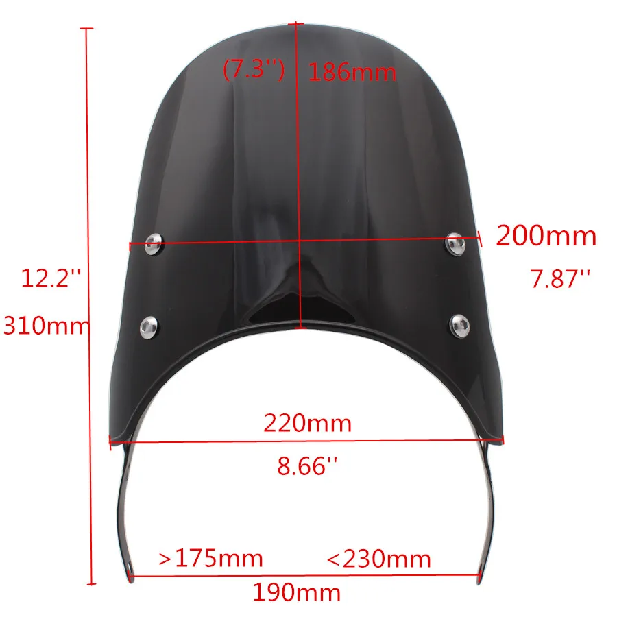 Ветровой дефлектор для мотоцикла 7 3 дюйма из АБС пластика|Козырьки от ветра и