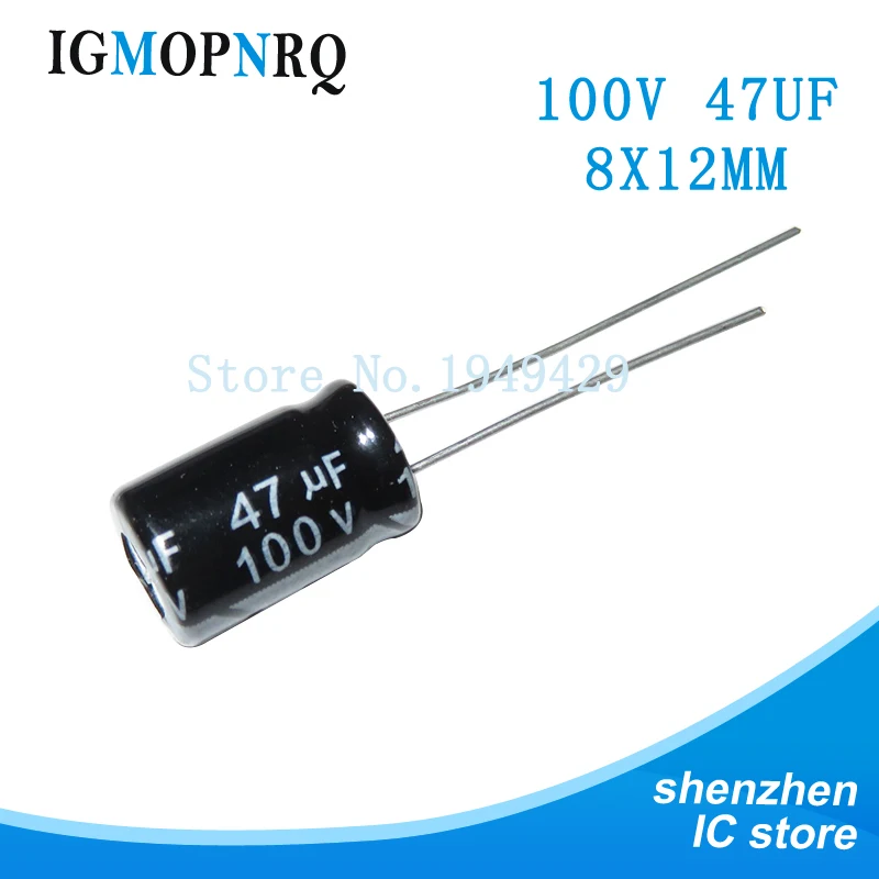 20 шт 100V47UF 8*12 мм 47 мкФ 100V новый алюминиевый электролитический