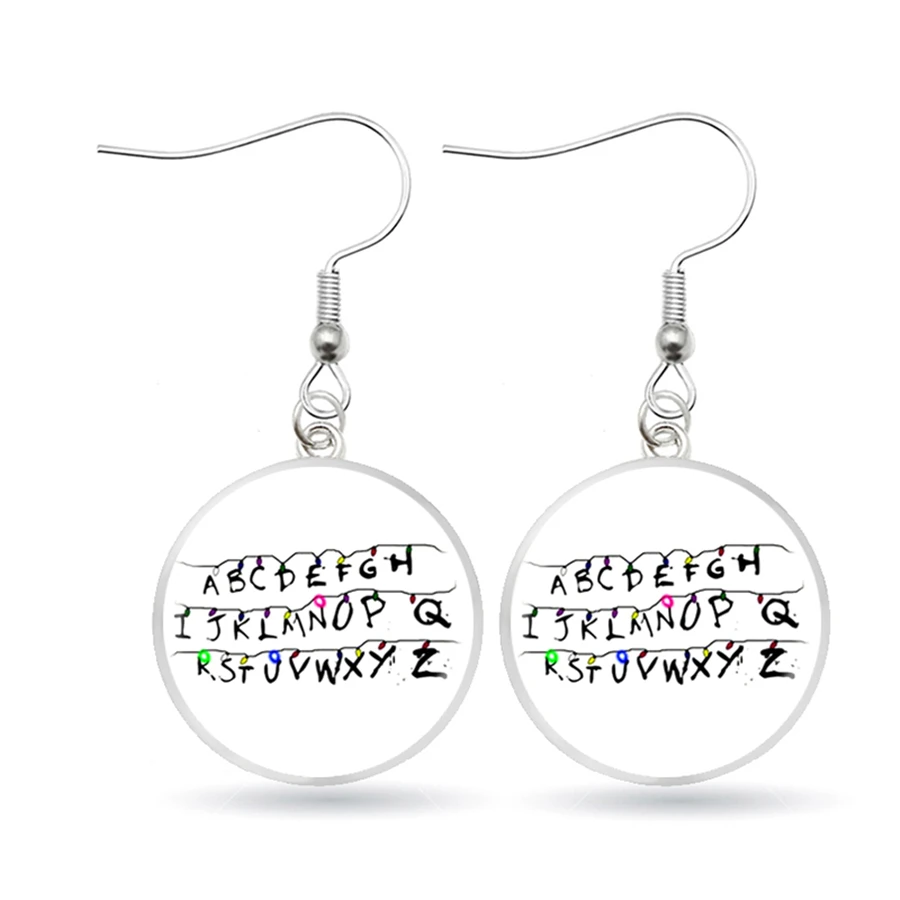 Горячие странные вещи висячие серьги фильм 3D дизайн персонажа стеклянный