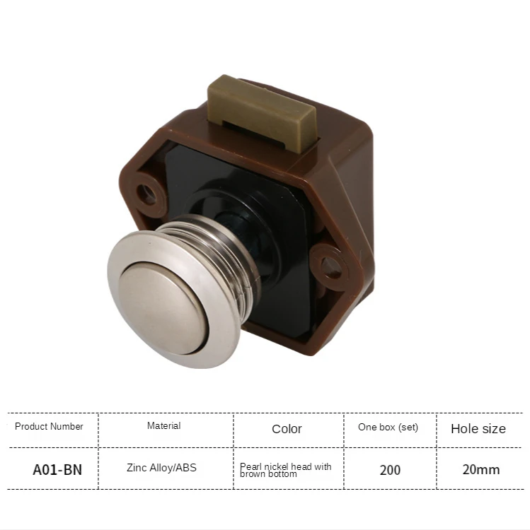 

10PCS Camper Car Push Lock 20mm RV Caravan Boat Motor Home Cabinet Drawer Latch Button Locks For Furniture Hardware