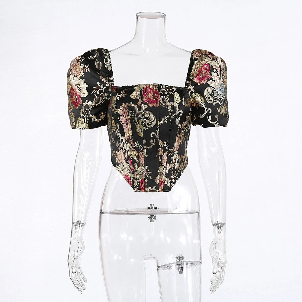 Женская облегающая футболка с цветочной вышивкой тройники укороченные топы