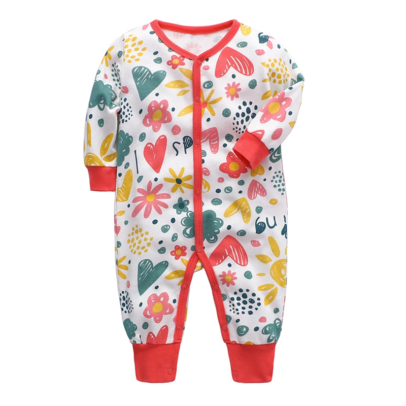 High Quality Soft Newborn Clothing Baby Rompers Cartoon printing 100% Cotton Long Sleeve Infant Pajamas Kids |