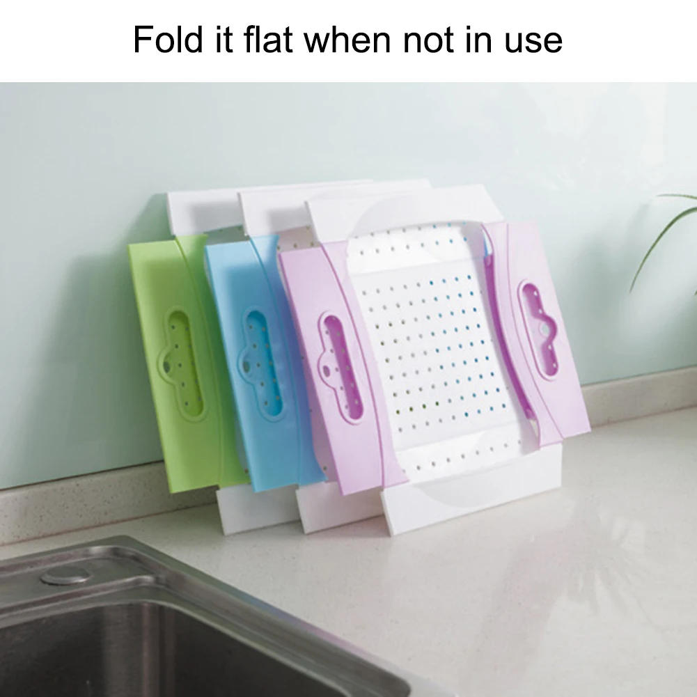 

Creative Kitchen Collapsible Vegetable Fruit Drainer Storage Basket with Side Handles Vegetable Fruit Foldable Strainer Basket