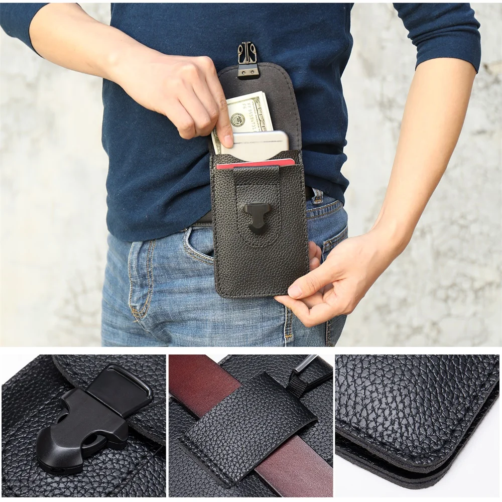 

MVA Casual Men Fanny Pack Waist Belt Bag Man Small Sport Travel MP3 Waist Bag For Phone Pouch Belt Man Leather Hook Bum Hip Bags