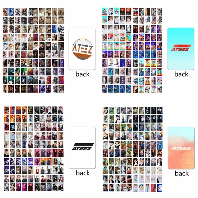 

100pcs/set Kpop Ateez Card Stickers New Album Kpop Ateez Photocard Crystal Photo Card Lomo Card