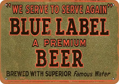 

Metal Sign - 1938 Blue Label Beer - Vintage Look