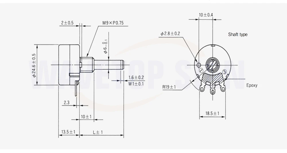 Силовой Тестовый Кабель WTH118 детали набора DIY 2W 1K потенциометр+ 6 pin+ кабель