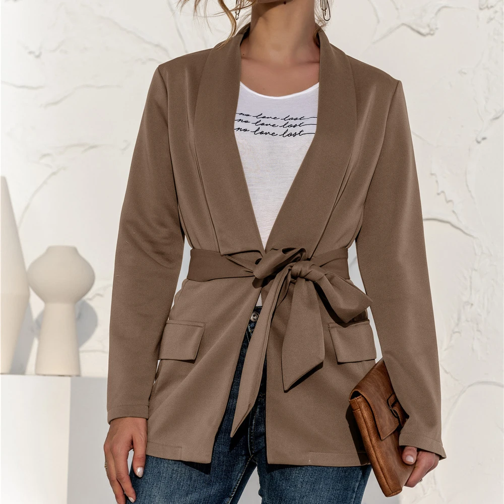 

Womens Blazers Jackets Women Woman Office Black Blazer Women Suit Work Lace Up Suits Ladies Tops Blue Blazer Bleizer De Mujer