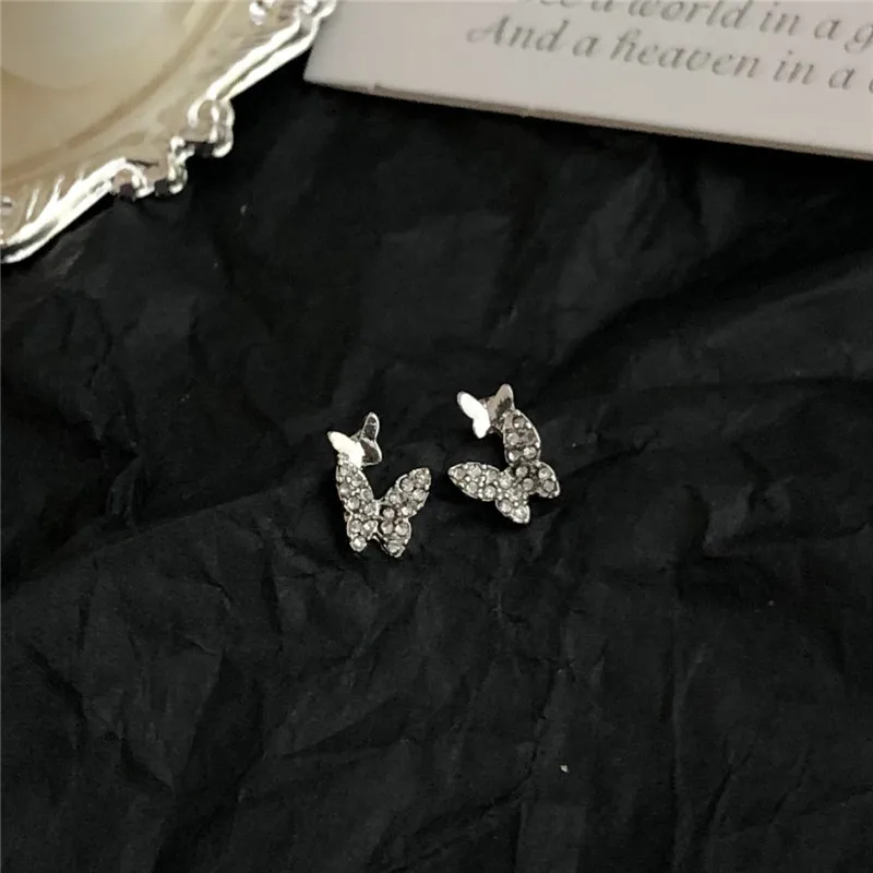 Изящные металлические стразы в стиле панк с бабочкой искусственные модные