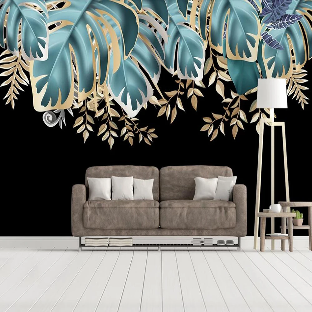 3D обои Milofi на заказ современные в скандинавском стиле с изображением листьев