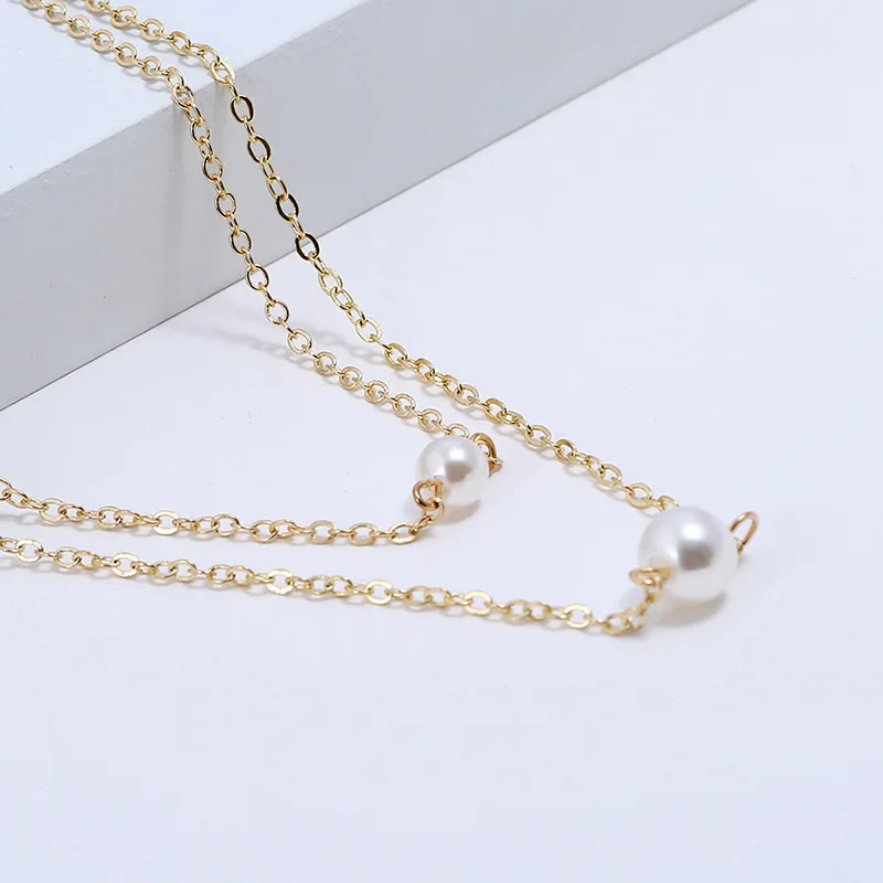 Новый дизайн модные милые двухслойные Подвески с имитацией жемчуга Дешевые