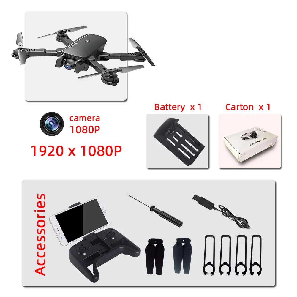 black 1080P 1B Дрон Профессиональный Дроны с камерой HD мини Дрон rc вертолет 4k игрушки Квадрокоптер drohne com câmera Квадрокоптер Селфи - Цвет: black 1080P 1B