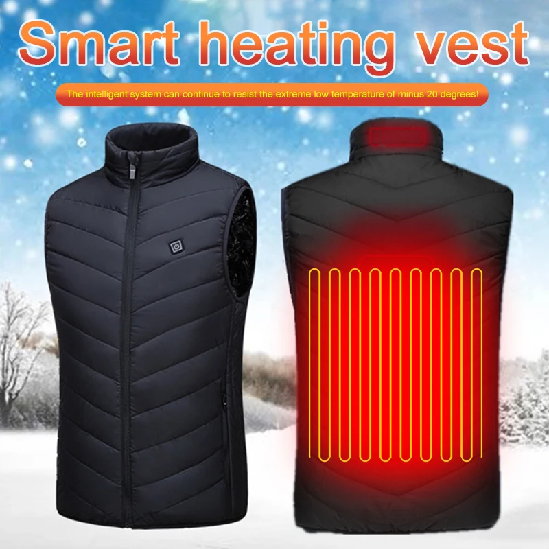 

Places Heated Vest Men Women Usb Heated Heating Vest Thermal Clothing Hunting Vest Winter Heating S-8XL