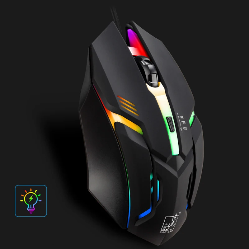 Wired Mouse Gaming Adjustable 800 1200 1600 DPI Optical PC Gamer Computer LED Light Ergonomic Hands Laptop Mice Game Mause | Компьютеры и