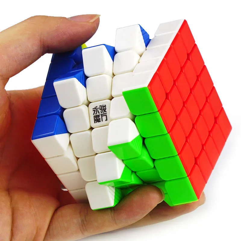Cubos m&aacute;gicos magn&eacute;ticos YJ V2M, 5x5x5, cubo magn&eacute;tico, cubo m&aacute;gico sin adhesivo/rompecabezas negro, juguetes educativos para ni&ntilde;os-3