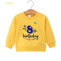 winter clothes for kids number 3 9th print hoodie boy birthday gift cute graphic sweatshirt children long sleeve fleece jacket
