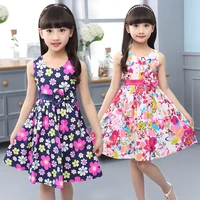 girls vest dress cotton flower print children wear korean cute 95 cotton princess party dresses 4 5 6 7 8 9 10 11 12 14 year