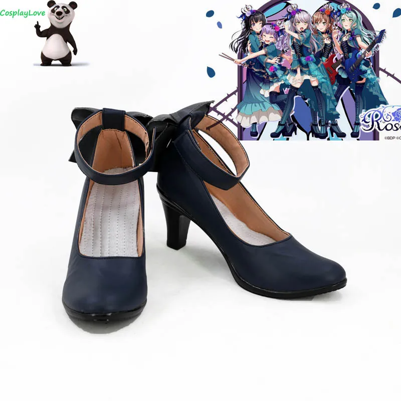 Взгляд! Сапоги Roselia Opera Of The Wasteland Minato Yukina синие кожаные длинные сапоги для косплея