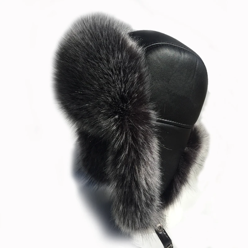 Шапка ушанк мъже и жени зимна руска шапка бомбардировач трицветна най-ниска цена