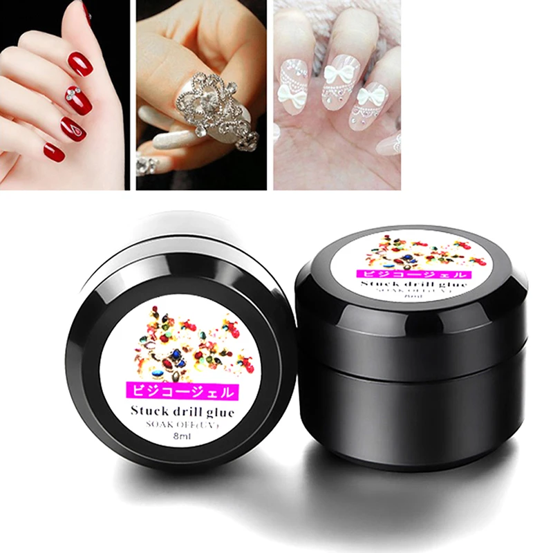 

20ML/1pcs Nail Rhinestone Gel Glue Super Sticky UV Gel Nail Polish Glue Decor Tools For DIY Nail Art Crystal Decoration