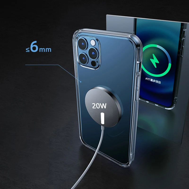 

20W Magnetic Wireless Charger Qi For iPhone 12 11 Pro Max Mini XS PD Fast Charging Phone For Samsung Xiaomi Huawei USB-C Type-C