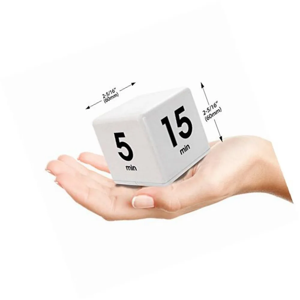 

Kitchen Clock Timer Alarm Cube Digital 5, 15, 30, 60 Minutes Time Management White Kitchen Timers Cooking Gadgets Accessories