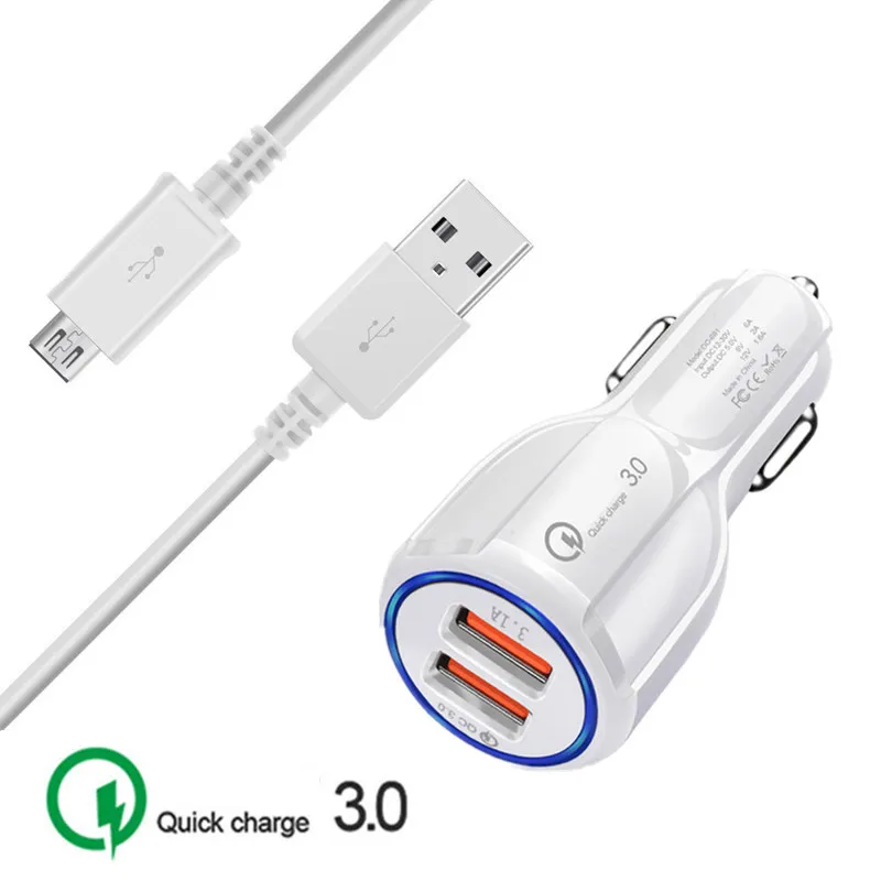 Зарядный кабель Micro USB для Samsung A10 M10 A7 2018 J4 J3 J5 2016 J7 Neo автомобильный адаптер QC 3 0 Для