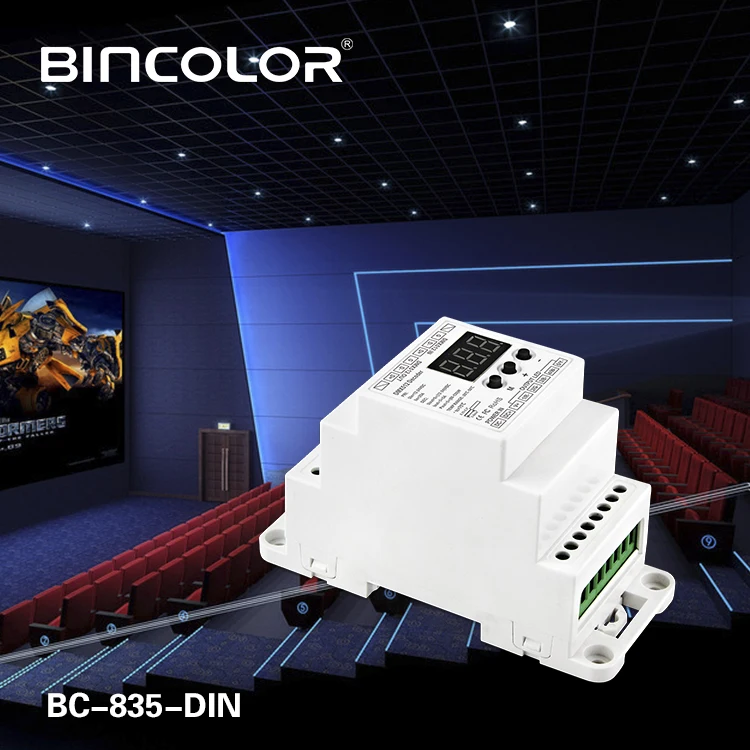 BC-835-DIN DC12-24V 5А * 5CH ШИМ постоянного напряжения светодиодный декодер DMX512 5 регулятор