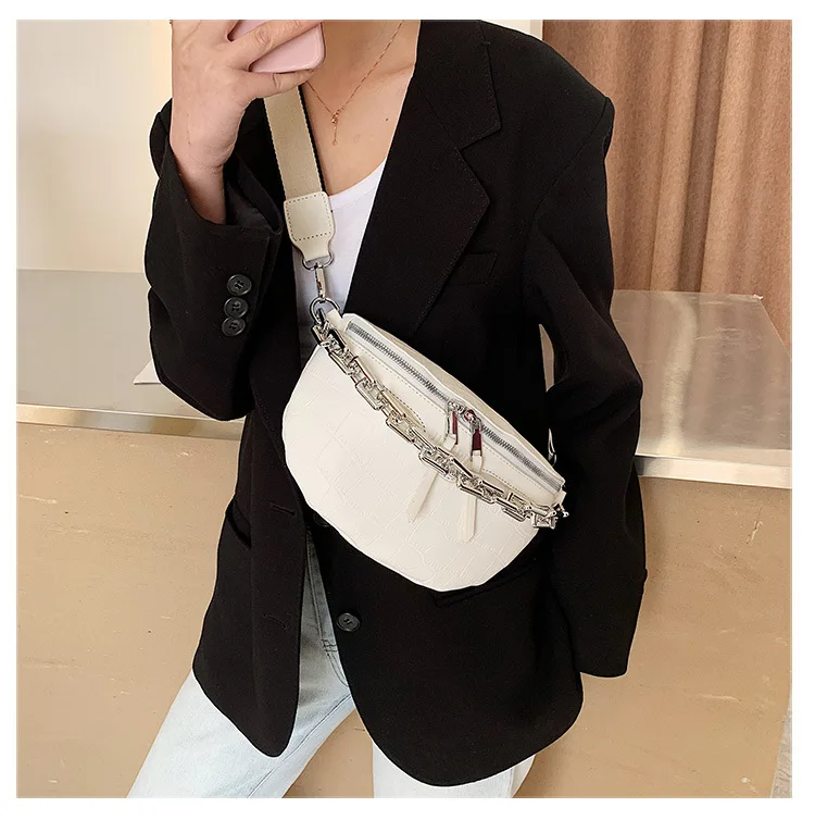 

Fashion Alligator Leather Chest Pack Women Chain Design Shoulder Bag Ladies Small Cheap Crossbody Bags