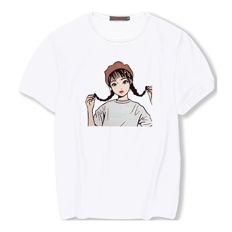 Лето 2019 женские белые футболки с коротким рукавом повседневные Harajuku Модные