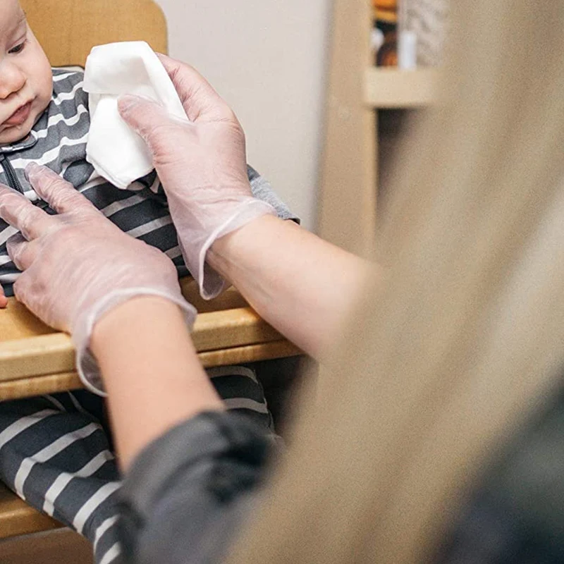 300 шт одноразовые перчатки без порошка пищевые защитные прозрачные виниловые