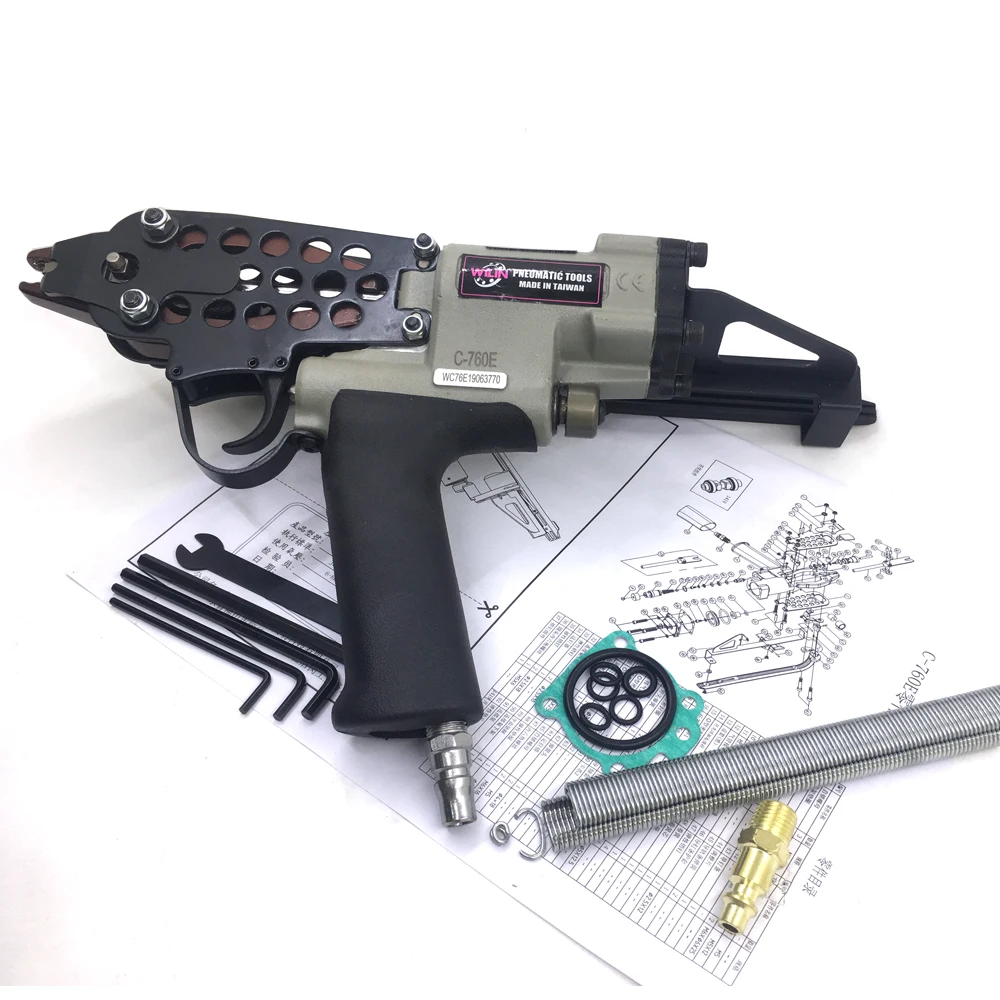 WILIN Пневматический инструмент для закрепления C-кольцами 16GA Gauge Air с диаметром закрытия 2-3,2 мм, плоскогубцы для свиней C-760E, степлер для заборов из проволоки.