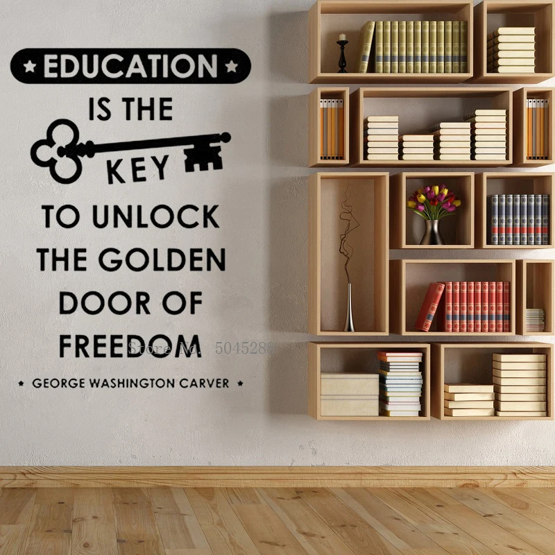 Образование-ключ Джордж Вашингтон Carver вдохновляющая Цитата Настенная Наклейка