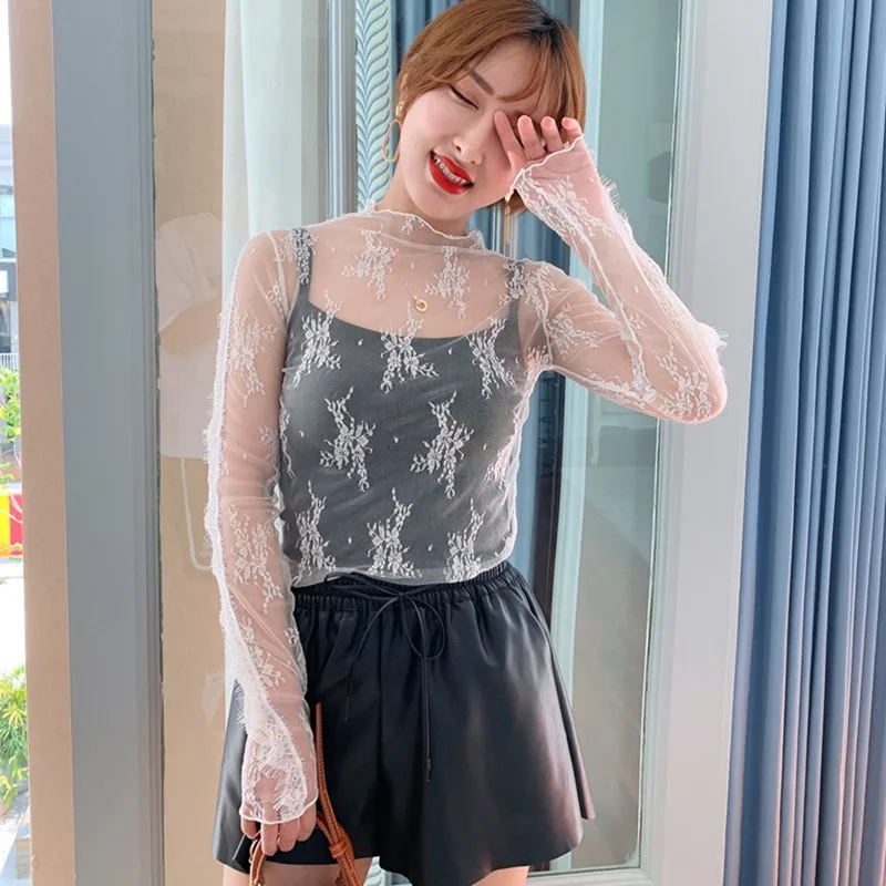 Женский сексуальный прозрачный сетчатый топ модная прозрачная футболка с