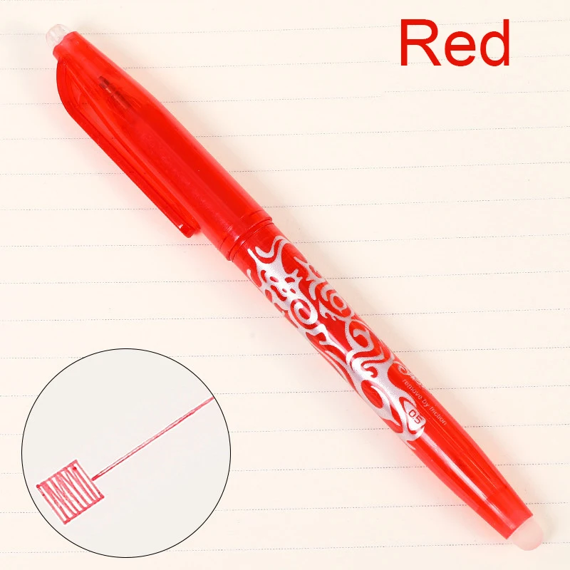 Red 8 цветов многоцветные стирающиеся ручки стержень моющаяся ручка милые 0,5 мм цвета гелевая ручка Kawaii письменные принадлежности для рисования канцелярские принадлежности - Цвет: Red