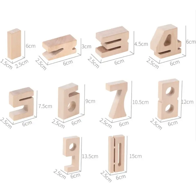 

Wooden 1-10 Number Building Blocks Digital Puzzle Kid Early Educational Learning P15C