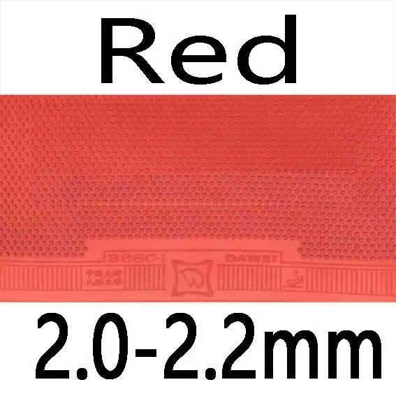 red 2.0-2.2mm Dawei 388C-1 хорошо для матча-атаковать Средний Pips-Out Настольный теннис PingPong резиновый с губкой - Цвет: red 2.0-2.2mm