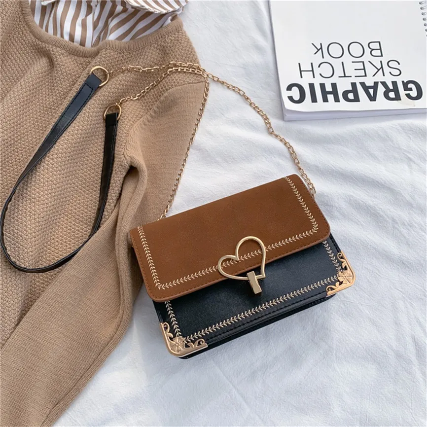 Женская кожаная сумка через плечо маленькая квадратная повседневная