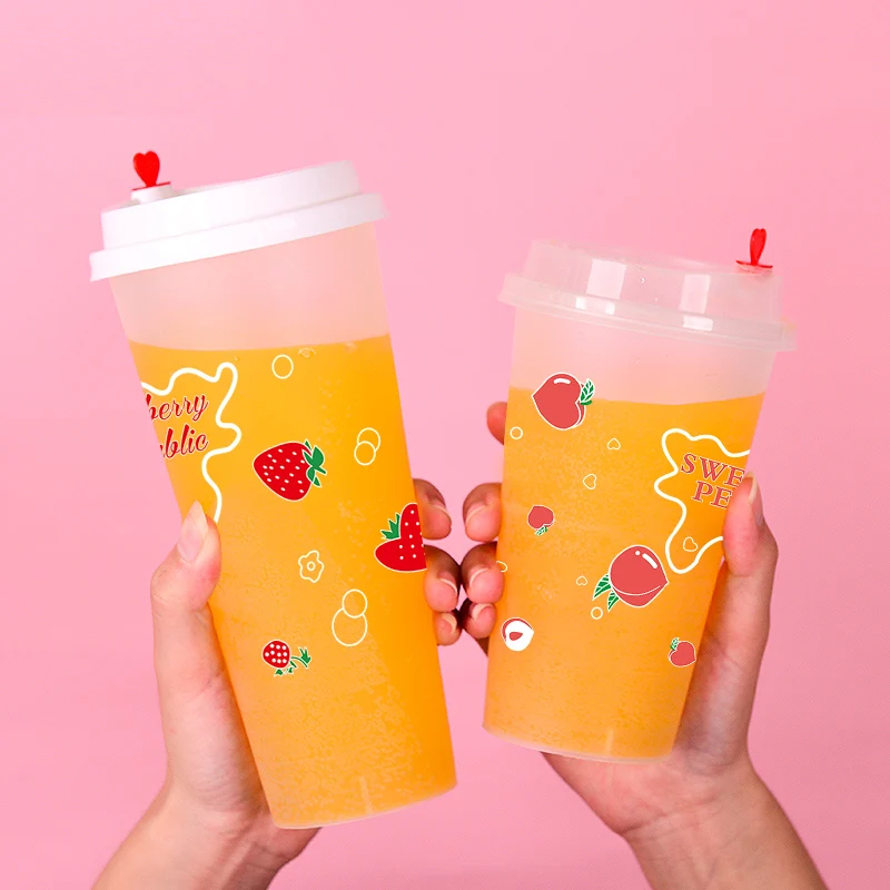 50 шт. 90 калибра одноразовые для молока чашки чая Матовые прозрачные 500 мл сок