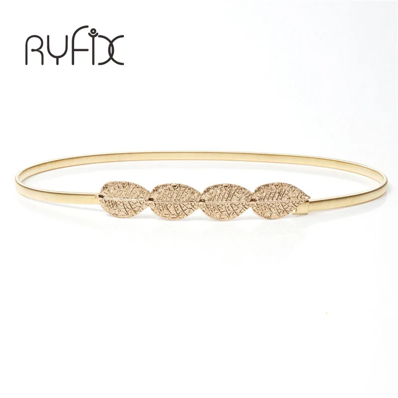 Модный женский эластичный металлический пояс 2021 золотистый тонкий винтажный с