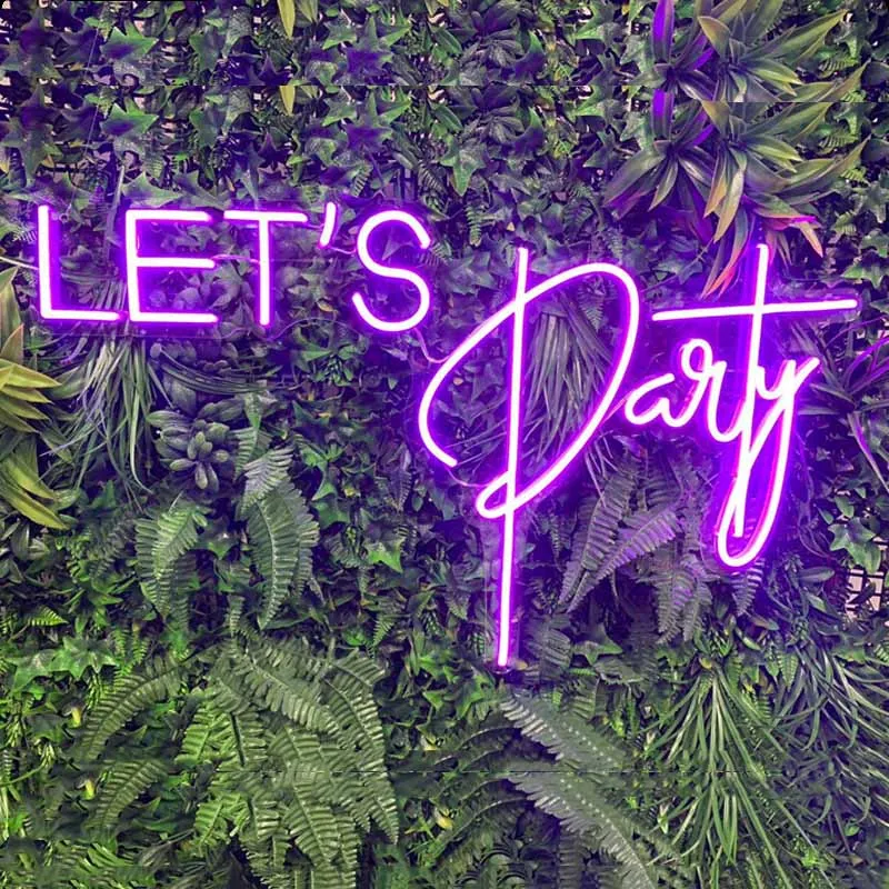 

Custom Let's Party LED Signs Wedding party decoration light neon sign custom decor led neon light signs for marriage