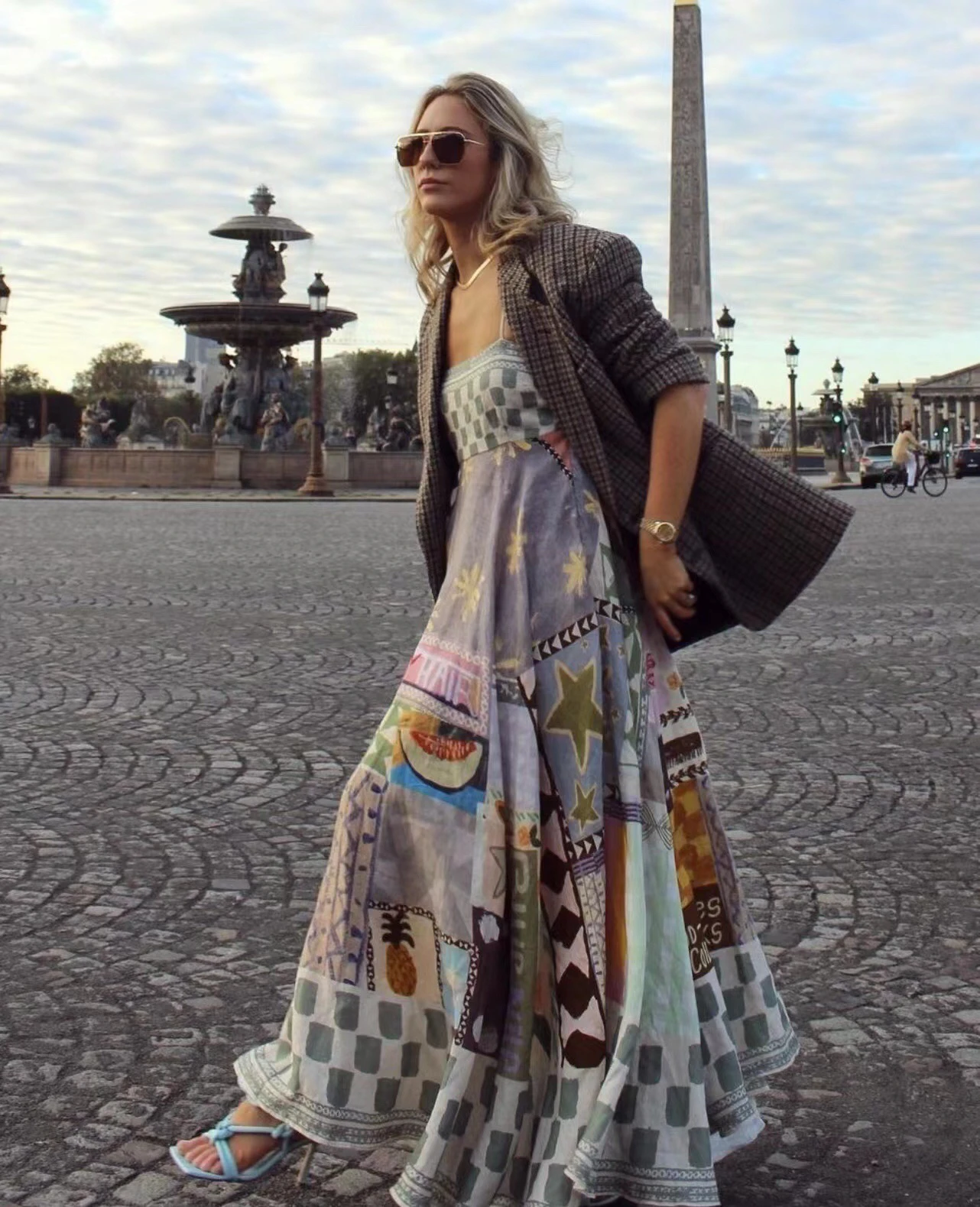 

Женское миди-платье Ramie с цифровым мультяшным принтом, свободное платье без бретелек, 100%