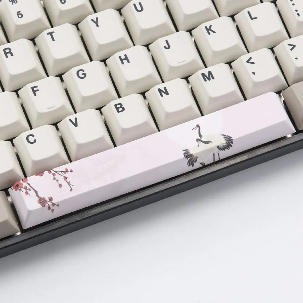 Crane Пятисторонний краситель-подложка Spacebar PBT 6.25U Вишневый профиль keycap для DIY механической клавиатуры - Цвет: Crane
