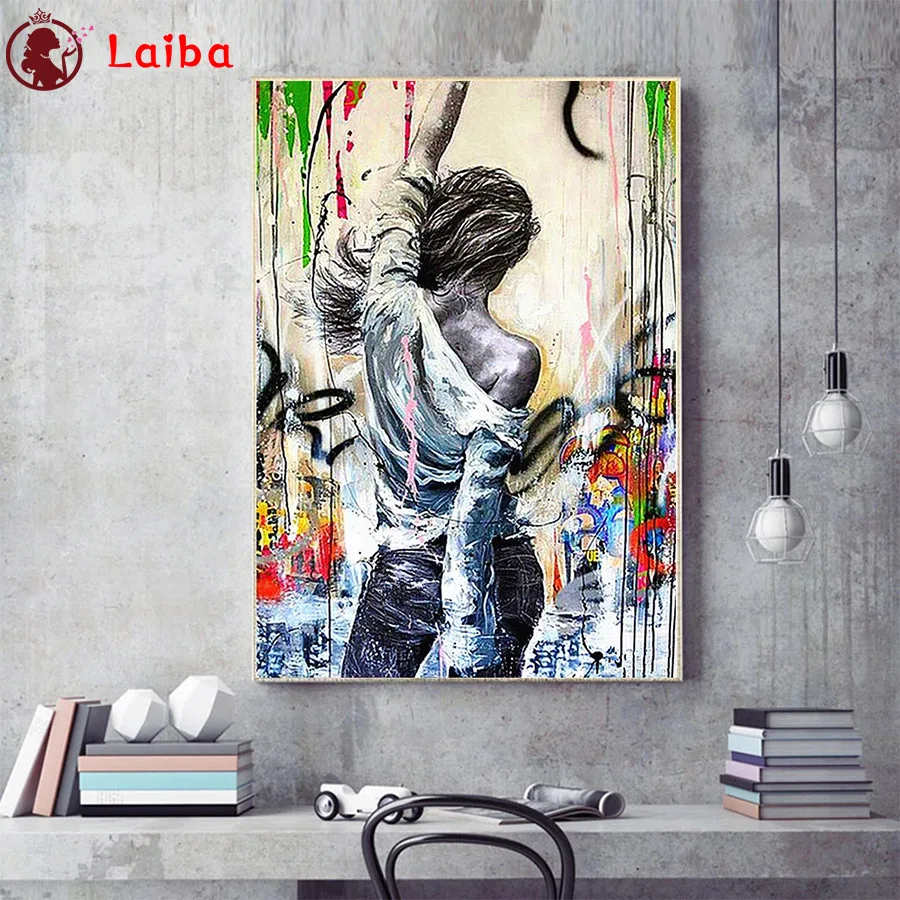 

Алмазная живопись, современная мода, женщина, вид сзади, граффити, искусство, алмазная вышивка, полная квадратная/круглая дрель, пазлы, подар...