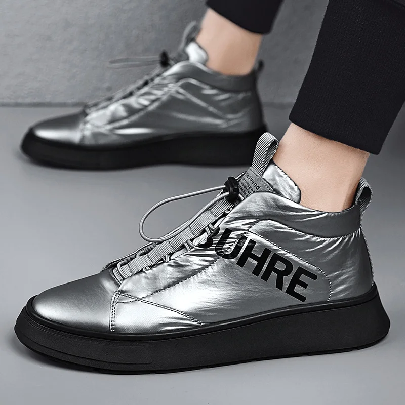 

[Huoou & Haiou] Add Cotton Autumn And Winter Fashion Middle Top Men's Shoes Cotton Shoes