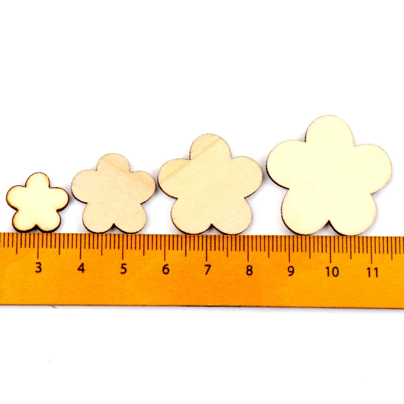 20 шт. деревянные цветы в форме натурального скрапбукинга для украшения ручной