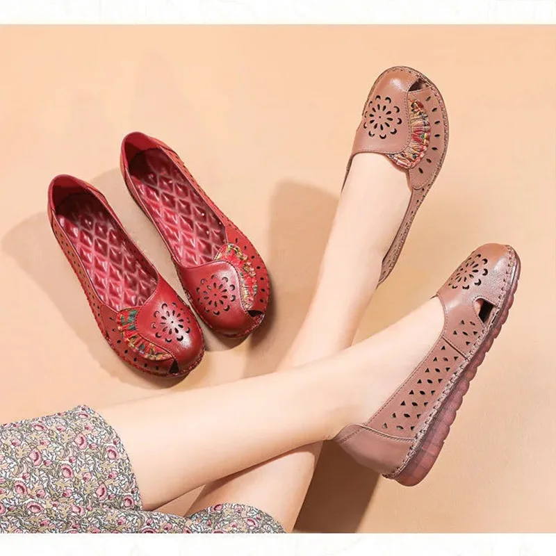 

Summer brand genuine leather flats ladies superstar oxford shoes for women designer flower loafers